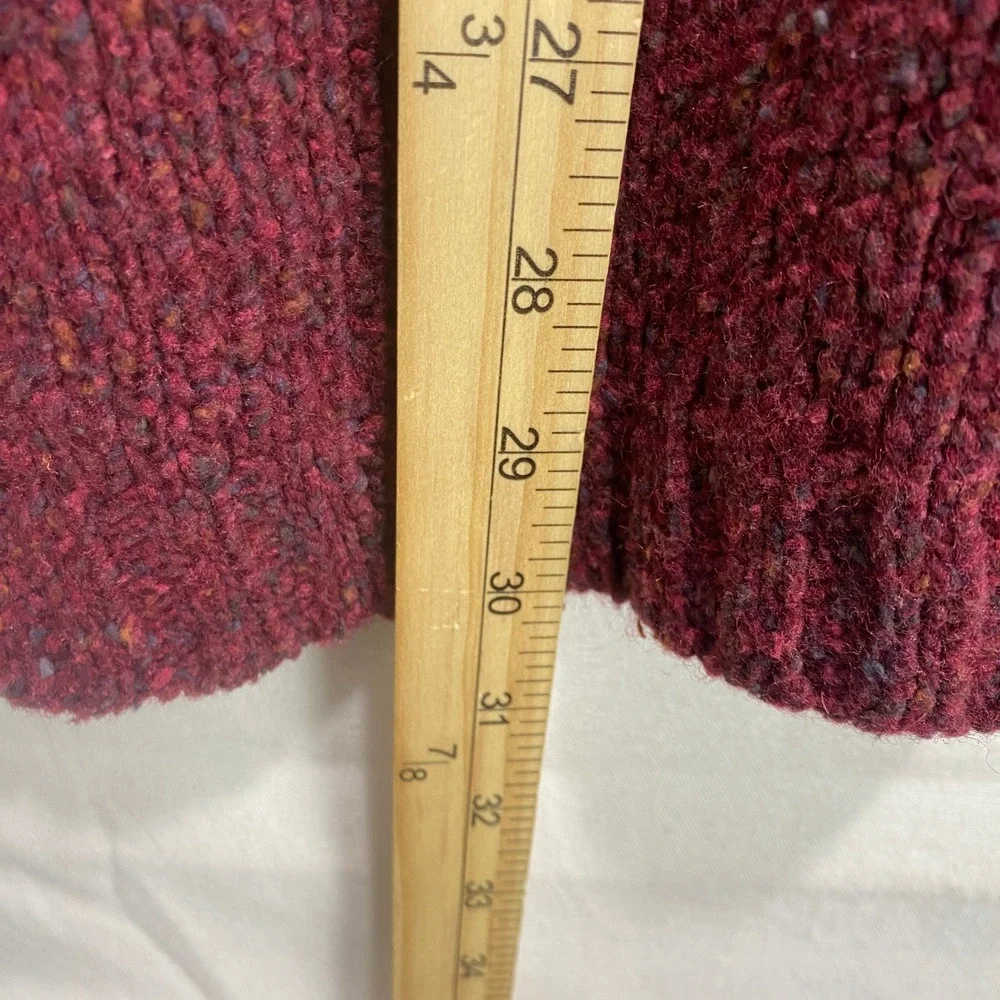 Original Structure Blue Workwear Mens Large Burgundy Wool Silk Cotton Sweater L